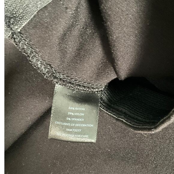 Vera Wang Size Large Skinny Tuxedo Pants Velvet Side Stretch Black Pull On Work - Picture 7 of 8